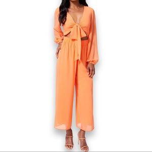 Tie Front Jumpsuit│size XXS │BEBE jumpsuit│NEW with tags│summer, fall, winter